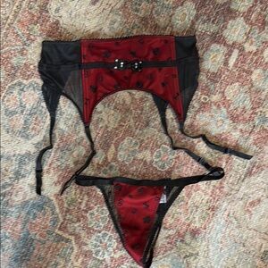 Red and Black Lingerie Set